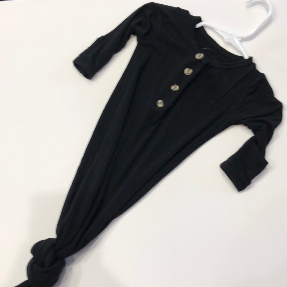 Solid Black Infant sleep knotted gown